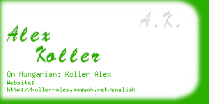 alex koller business card